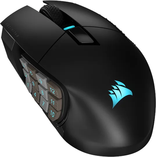 Corsair SCIMITAR ELITE WIRELESS Gaming Mouse - Mus - Optisk - 16 knapper - Svart